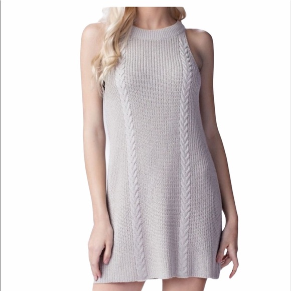 Honey Punch Grey Knit Dress - Picture 2 of 4